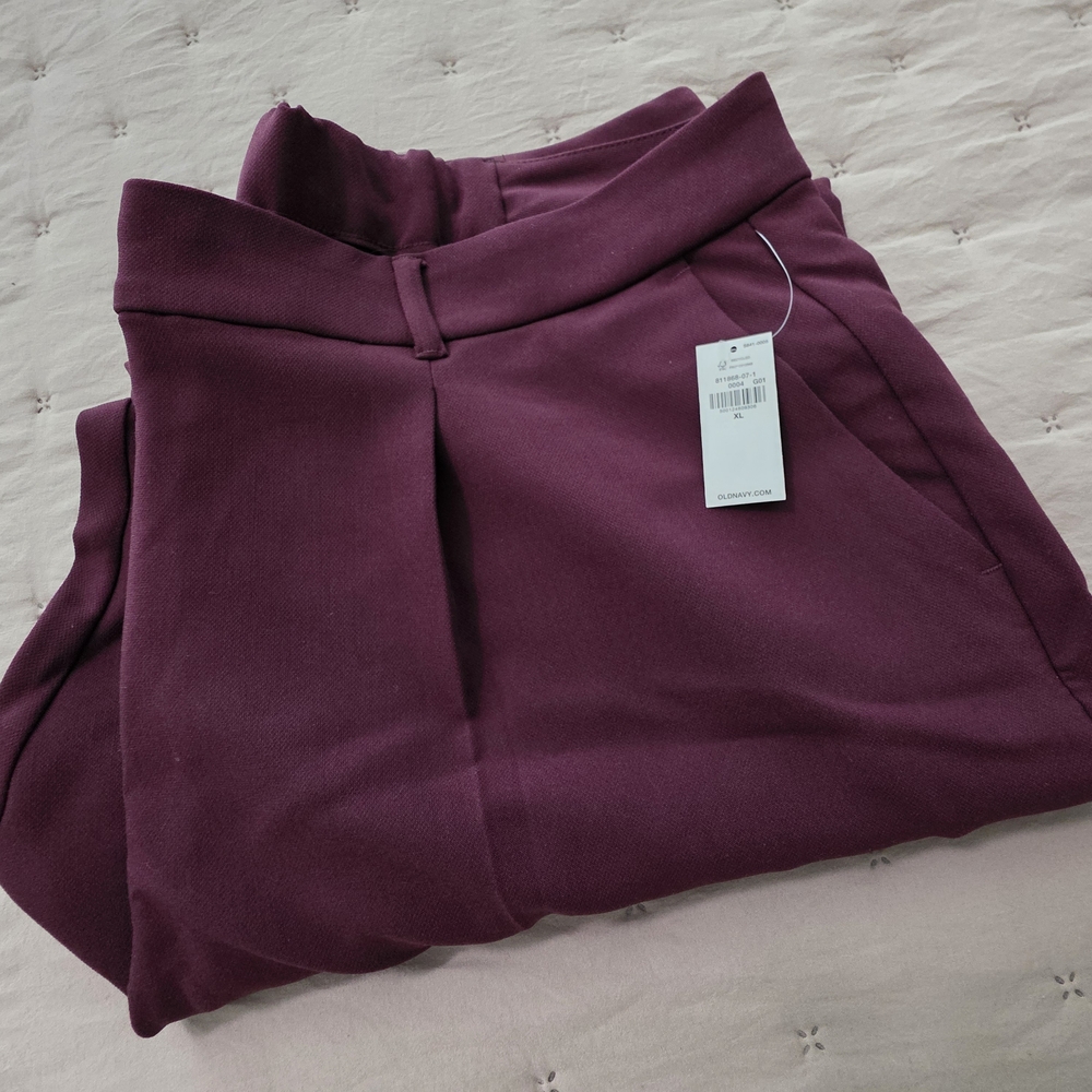 Plum High-Waisted Trousers